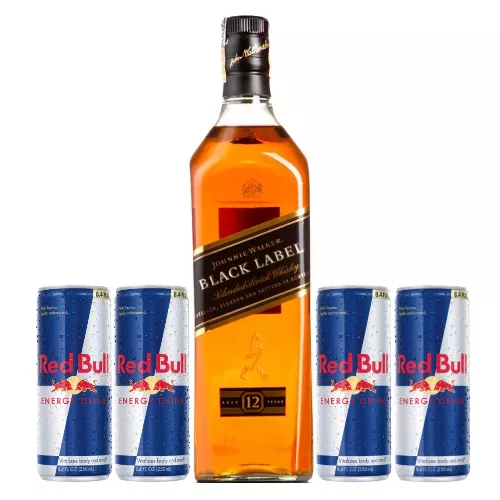 Combo Black Label + 4 Red Bull