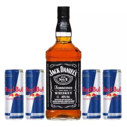 Combo Jack Daniel's + 4 Red Bull